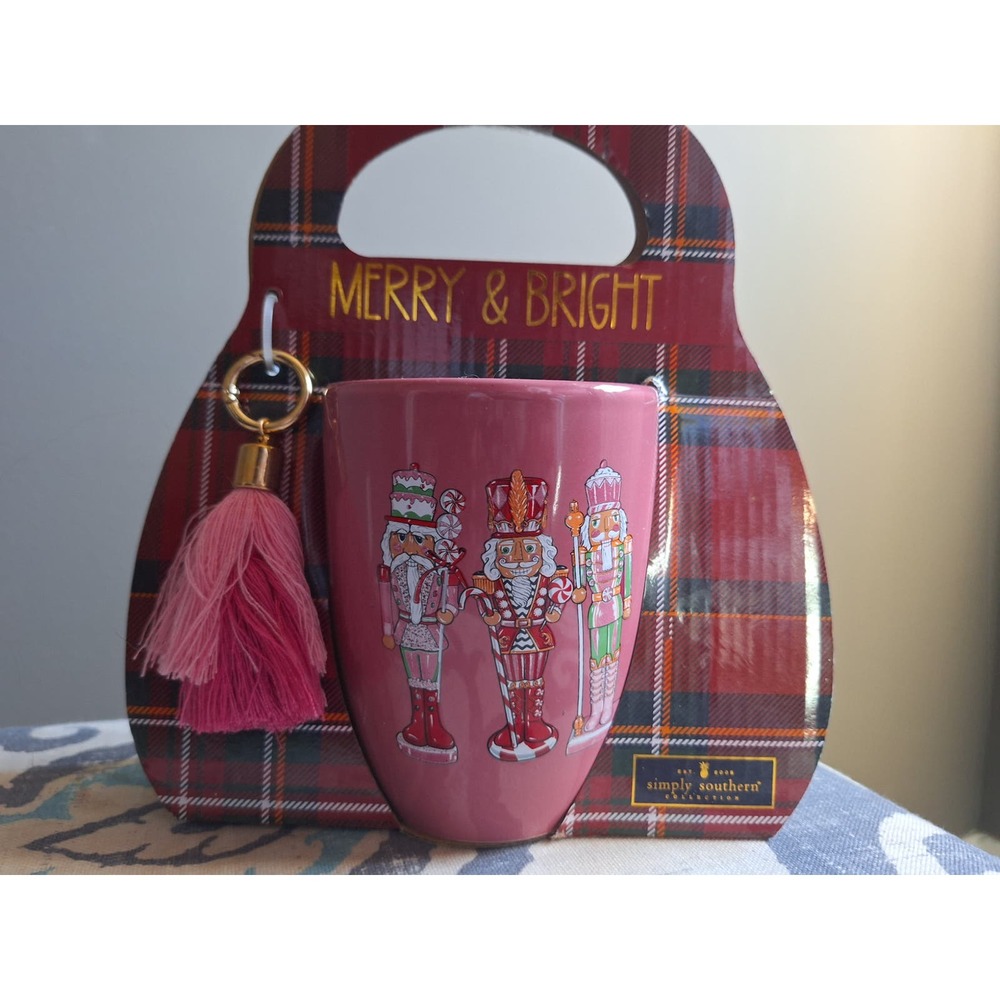 Simply southern nutcraker pink coffee mug and Keychain gift set NWT
